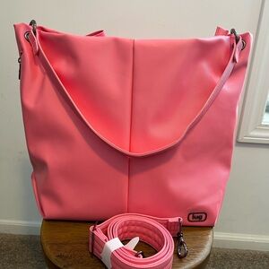 Lug plunge NWOT pink satin luxe